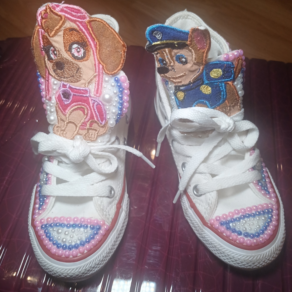 Custom Converse Kids White Paw Patrol Sneakers